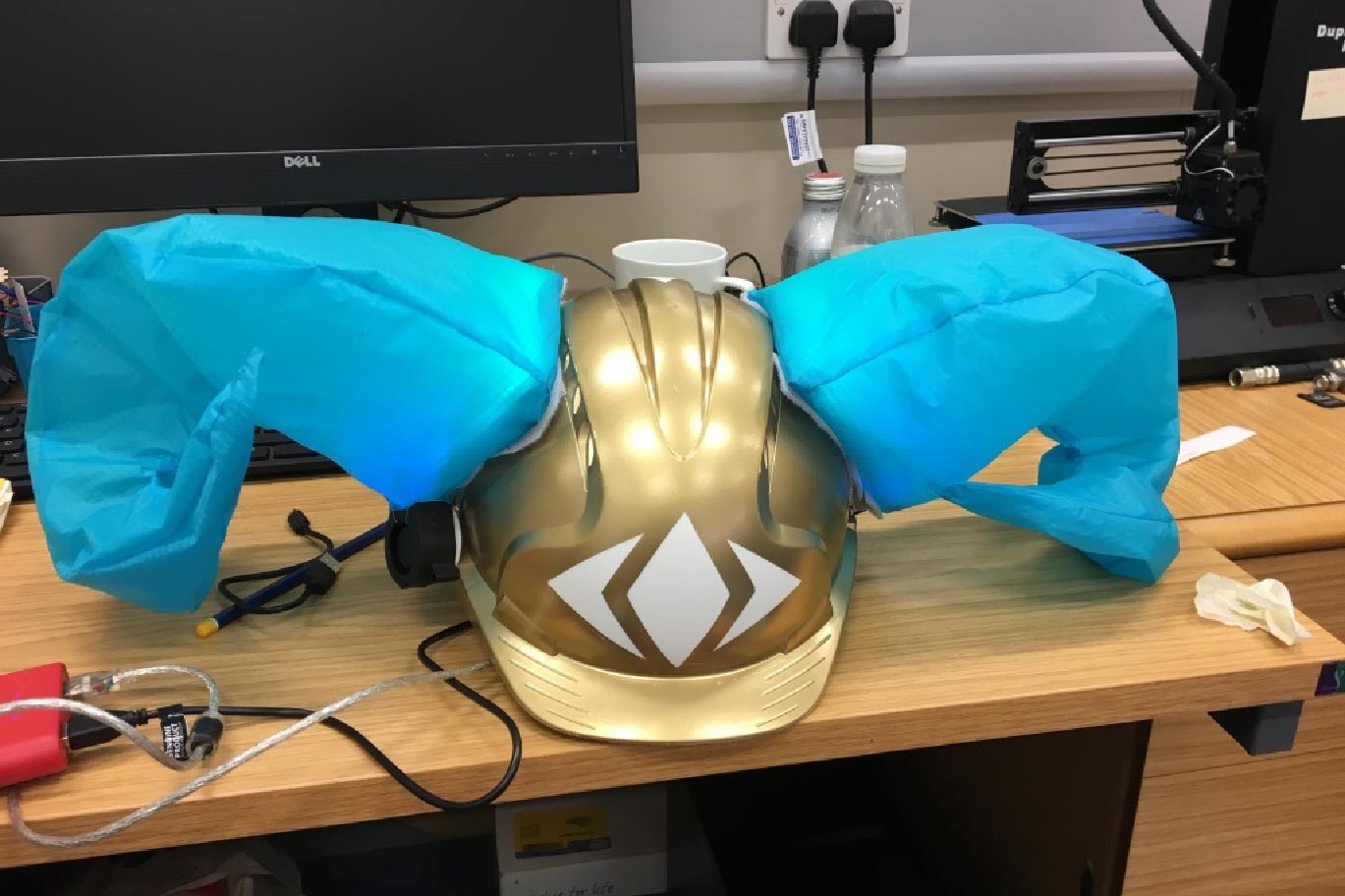 Image of inflatable horn helmet
