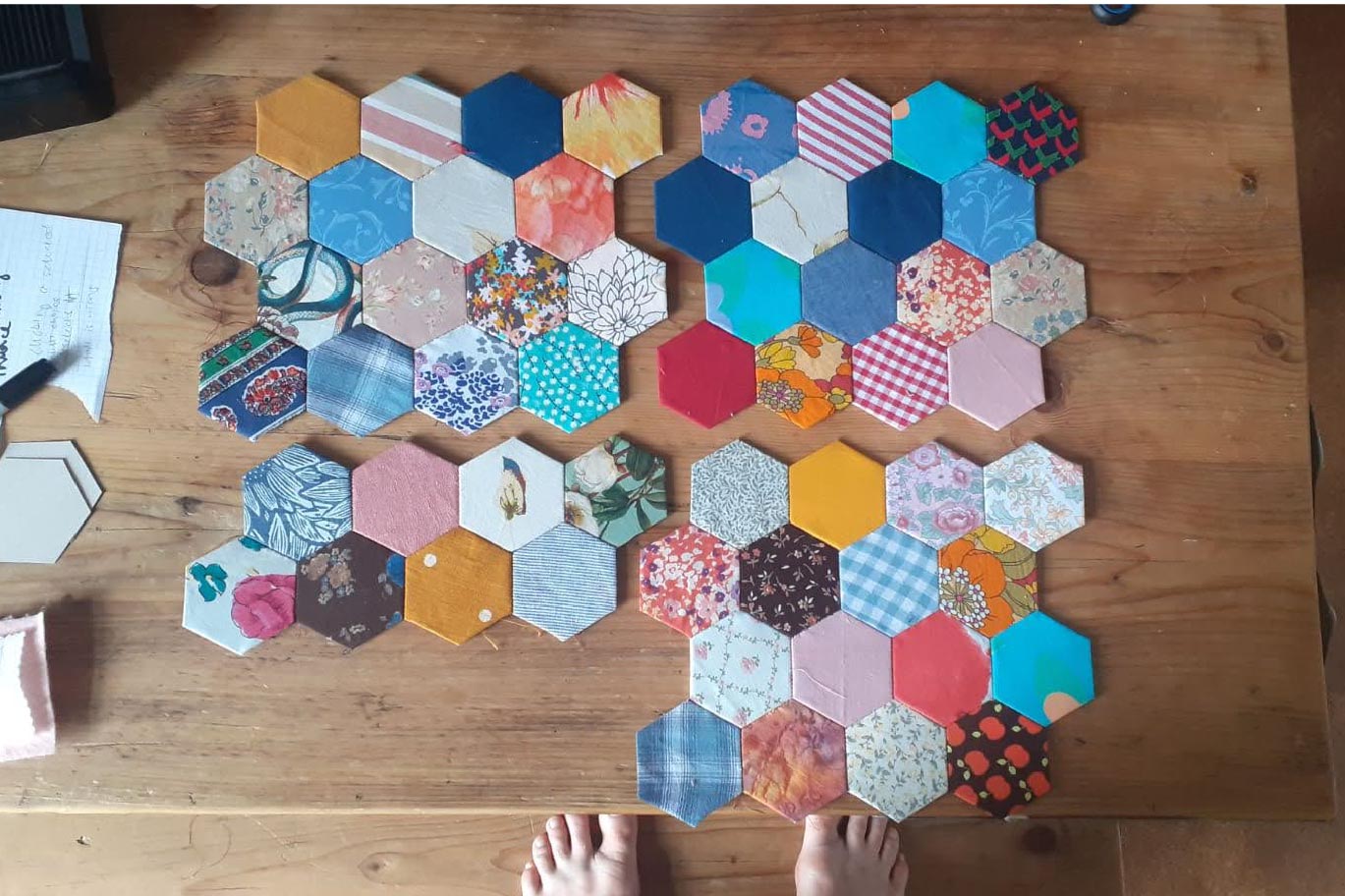 Photo of patchwork quilts and babies