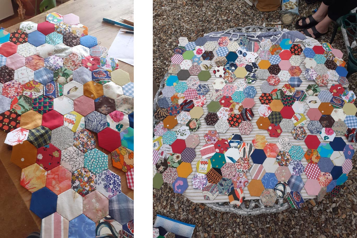 Photo of patchwork quilts and babies